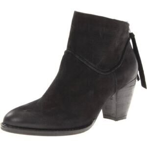 Steven Steve Madden Size 7 Ankle Boot Bootie Wesley Black Nubuck Suede Leather